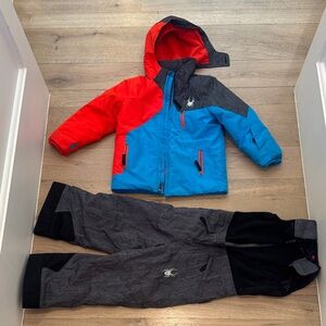 Spyder Red and Blue Kids' Jacket with Gray Pants size 5